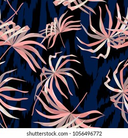 seamless background with tropical leaves