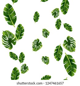 Fondo sin fisuras con hojas tropicales