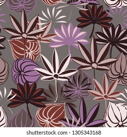 Seamless background with tropical leaves