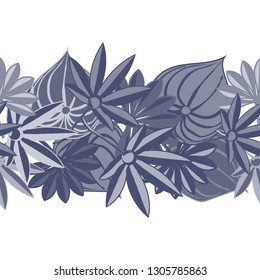Seamless background with tropical leaves