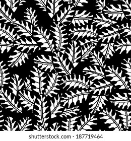 Seamless background with  tropical leaves 
