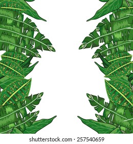 Seamless background with tropical tropical leaves 