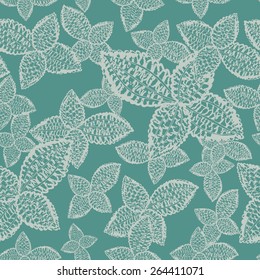 Seamless background with tropical tropical leaves
