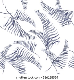 Seamless background with tropical leaves