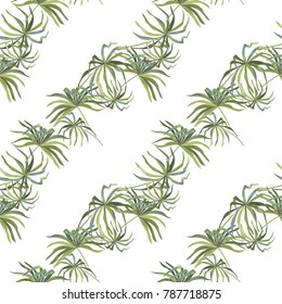 seamless background with tropical leaves