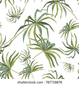 seamless background with tropical leaves