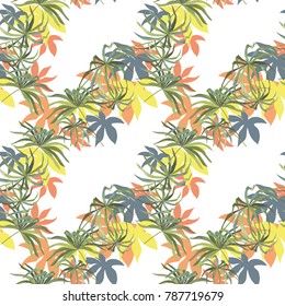 seamless background with tropical leaves