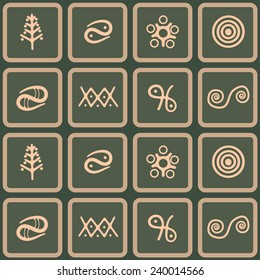  seamless background with Trypillian culture ornaments