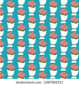 seamless background of tulip bouquet