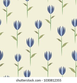 Seamless background with tulips.