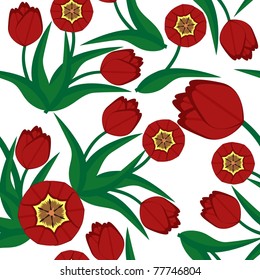 seamless background with tulips