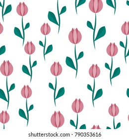 Seamless background with tulips.