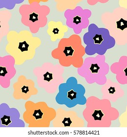 Seamless background. Tulips, spring.