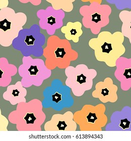Seamless background. Tulips, spring.