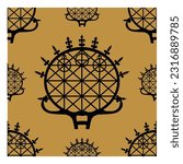 Seamless background Turkey Ankara Hittite sun. Symbol of Hittite,silhouette vector, editorial use - Vector. The first written constitution of the world.
