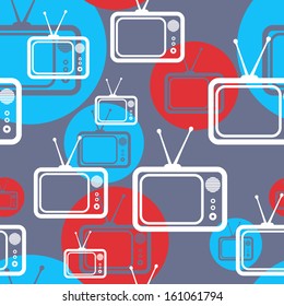 seamless background with tv icons