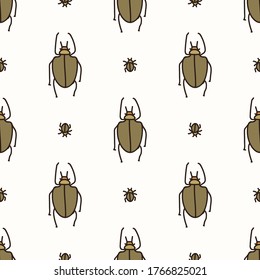 Nahtloser Hintergrund, zwei käferneutrale Babymuster. Einfache minimale Erdung 2 Töne Farbe. Kindergartenhintergründe oder Boho-Waldland-Naturmode auf dem ganzen Druck.
