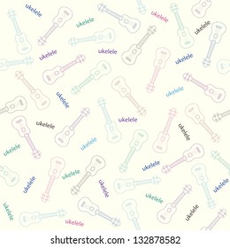 seamless background ukulele pattern-vector illustration