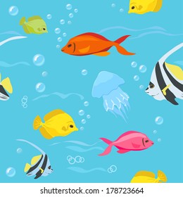 seamless background with the underwater world. vector illustration