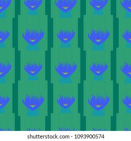 Seamless background with an unnatural girl with a long bang.