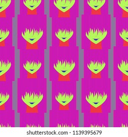 Seamless background with an unnatural girl with a long bang.