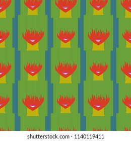 Seamless background with an unnatural girl with a long bang.