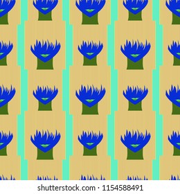 Seamless background with an unnatural girl with a long bang.