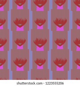 Seamless background with an unnatural girl with a long bang.