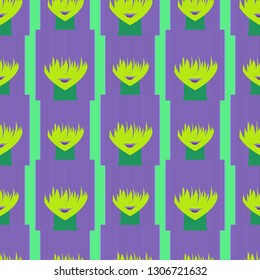 Seamless background with an unnatural girl with a long bang.