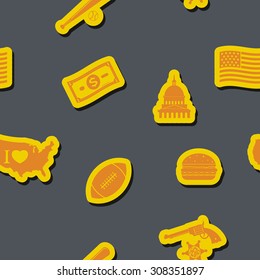 Seamless background with usa icons for your design