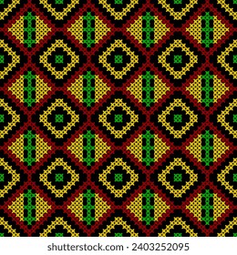 Seamless background with a variety of multicolored squares.