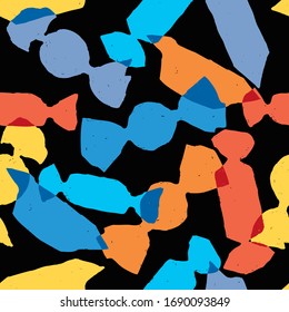 Fondo transparente de varias siluetas de caramelo colorido