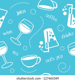 Seamless background with various drinks