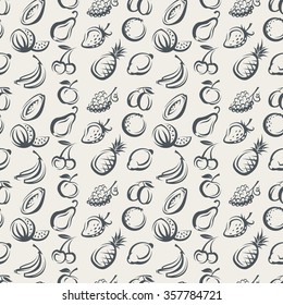 seamless background of various fruits