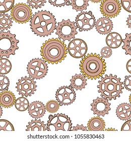 Seamless background of the various gears
