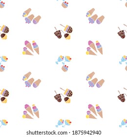 Fondo sin foco de varios helados dulces