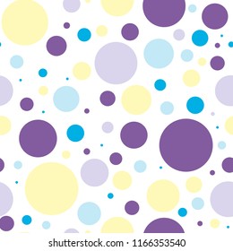 seamless background vector color circles. composition of geometric shapes, gentle pastel circles purple and yellow