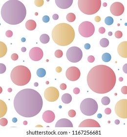 seamless background vector color circles. composition of geometric shapes, gradient circles in pastel colors, purple, lilac