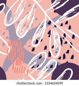 Seamless background. Vector floral header in tropical style. Modern graphic design