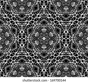 Seamless background. Vector geometric pattern. Vintage abstract template. Retro hand-drawn ornament. Pattern and background are on separate layers for easy edit. EPS 8.