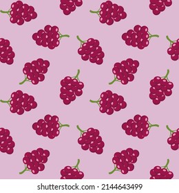 seamless background vector grapes on light purple background