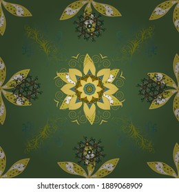 Seamless background. Vector illustration. Vector. Cute floral pattern with buds flowers. Vintage retro style. For print on fabric, textiles, wallpaper.