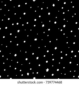 seamless background vector illustration of hand drawn snow and star