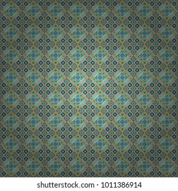 Seamless background. Vector illustration. Maximal element tiles geometric seamless pattern in gray, blue and green colors.