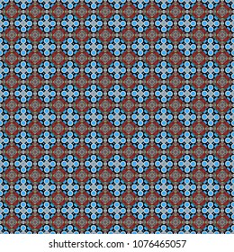 Seamless background. Vector illustration. Maximal element tiles geometric seamless pattern in blue, red and gray colors.