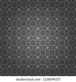 Seamless background. Vector illustration. Maximal element tiles geometric seamless pattern in white, gray and black colors.