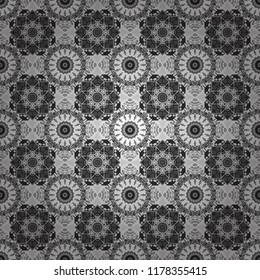 Seamless background. Vector illustration. Maximal element tiles geometric seamless pattern in black, white and gray colors.