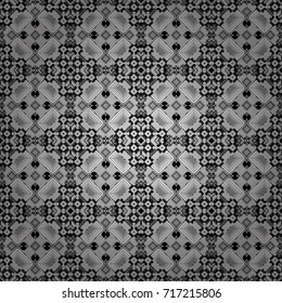 Seamless background. Vector illustration. Maximal element tiles geometric seamless pattern in black, gray and white colors.