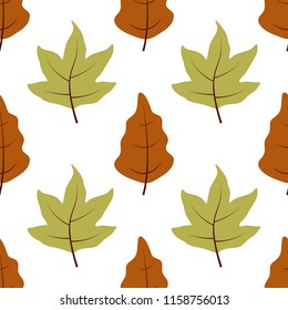 Seamless background with vector leaves for your design