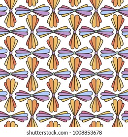 Seamless background, vector pattern with floral pattern made of simple doodles. Cartoon flowers